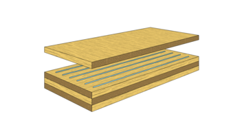 Glulam in raw panels Scrimber