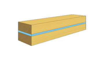 Glulam in raw scrimber panels